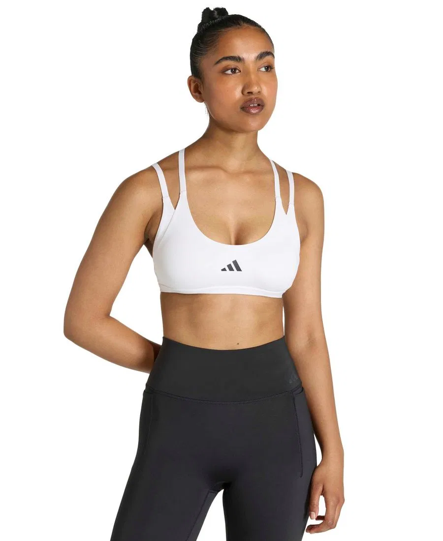 Женский спортивный топ для тренировок Optime Workout Strappy Light Support adidas, White