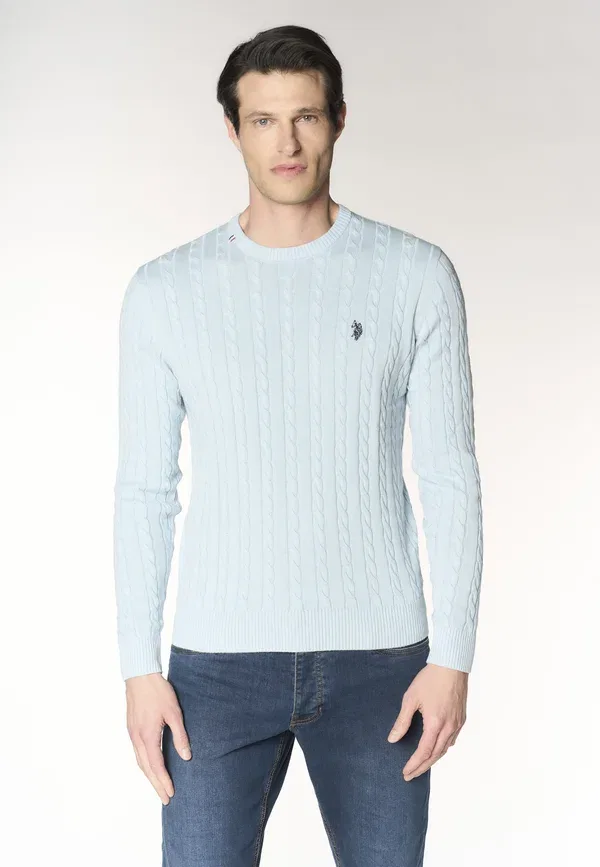 Джемпер с кабельным вязанием Jumper U.S. Polo Assn., blu, синий