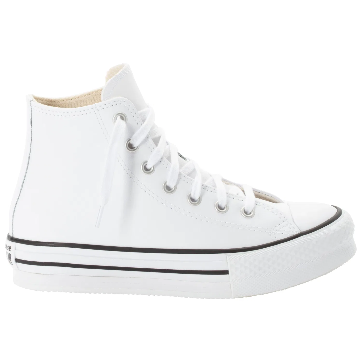 Детские кеды на шнуровке Converse, White/Natural Ivory/Black — фото 3