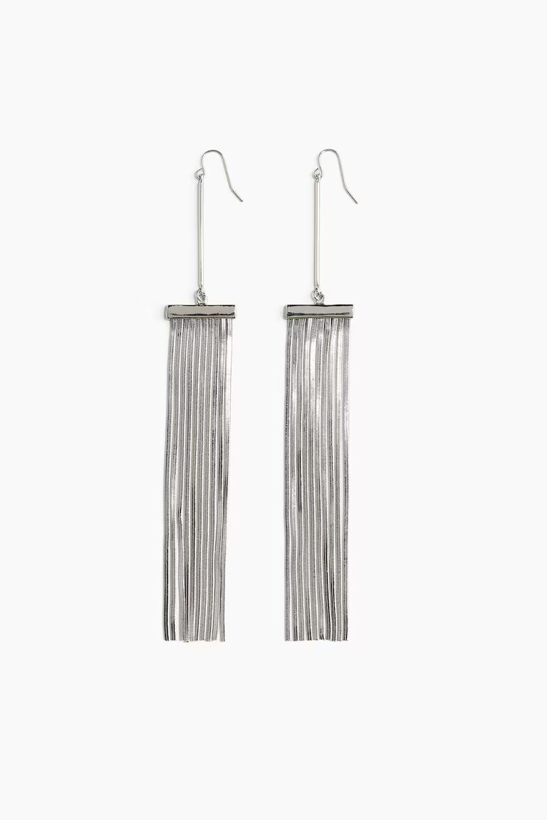 

Серьги H&M A/W 2024 Fringe-detail, серый