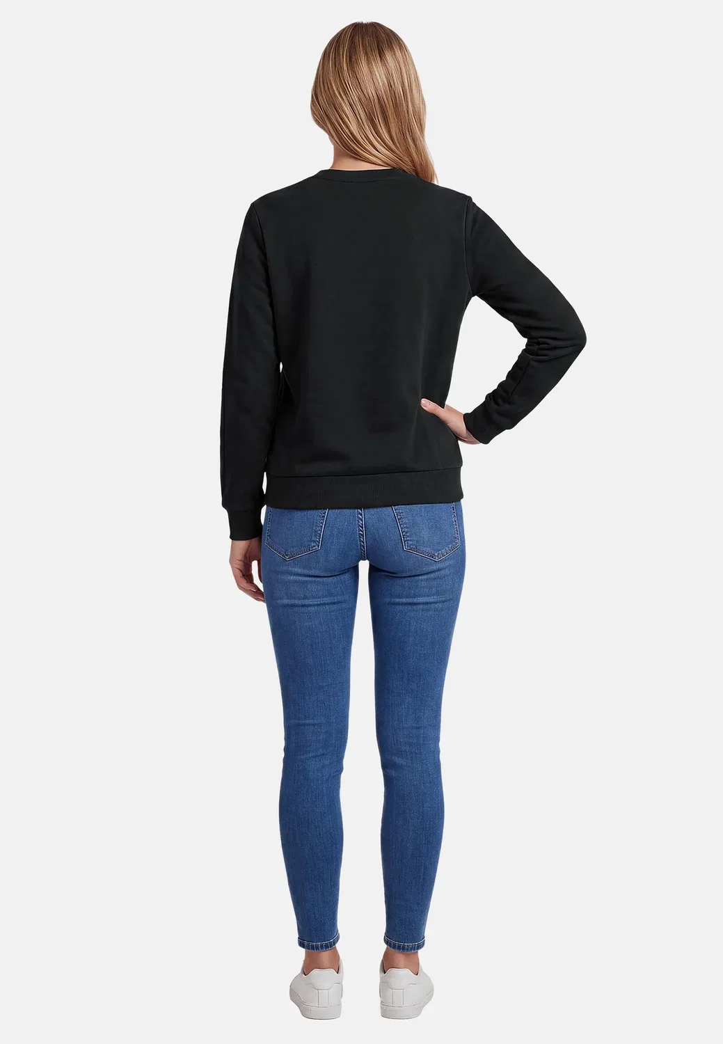 Женский свитер с круглым вырезом USZoee U.S. Polo Assn., Black-Beige — фото 4