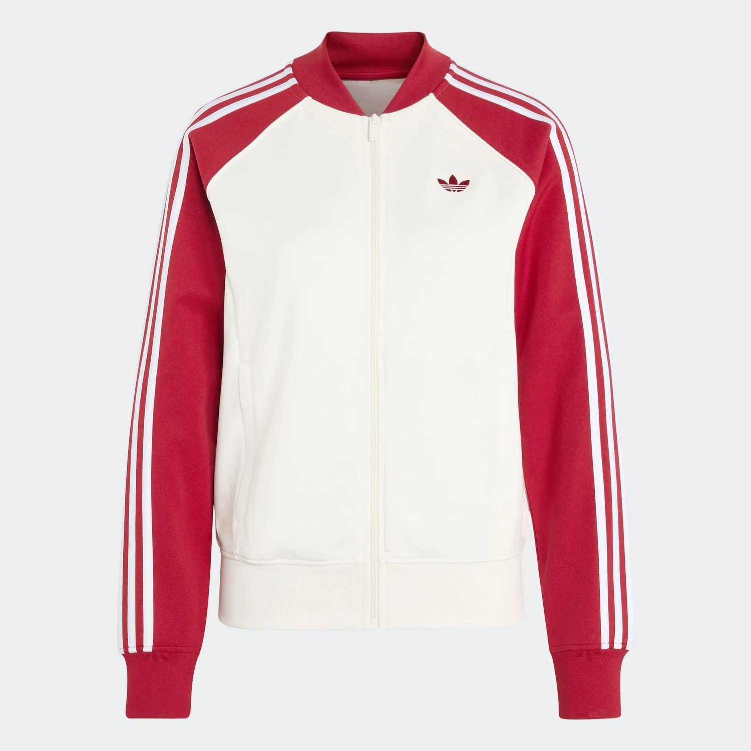 Худи на молнии Adidas Originals белого цвета, шерстяной белый — фото 2