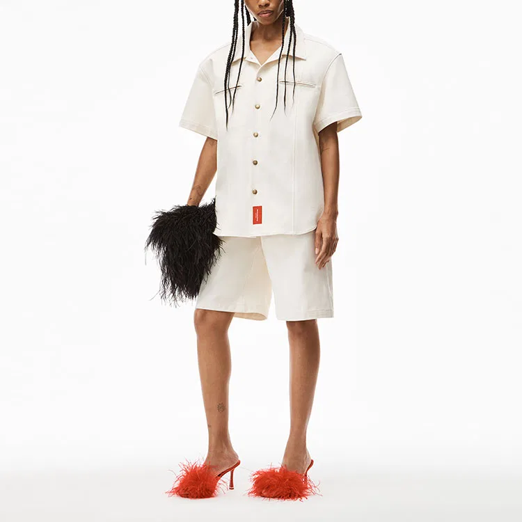 Женская рубашка с отложным воротником Alexander Wang, White — фото 3