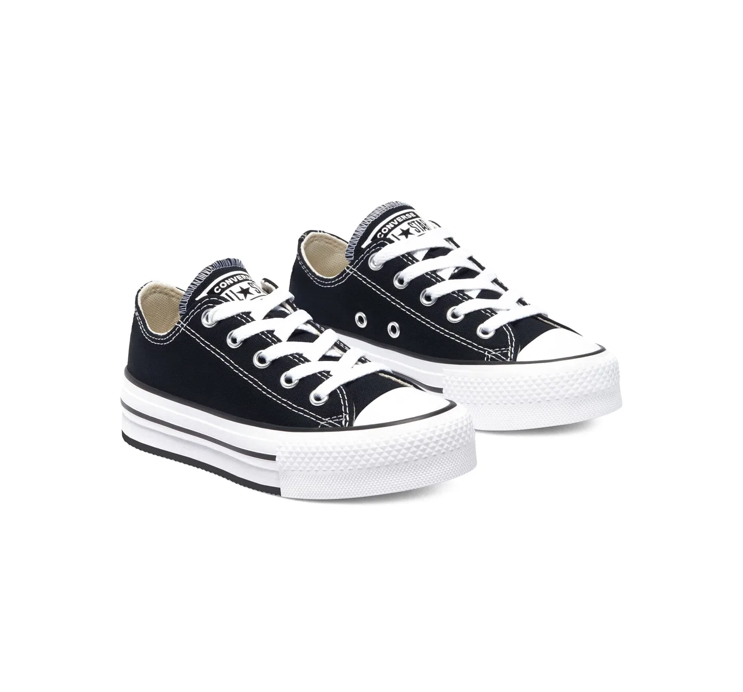 Детские кроссовки для девочек на платформе Ctas Eva Lift Ox Converse, Black Natural Ivory White — фото 4