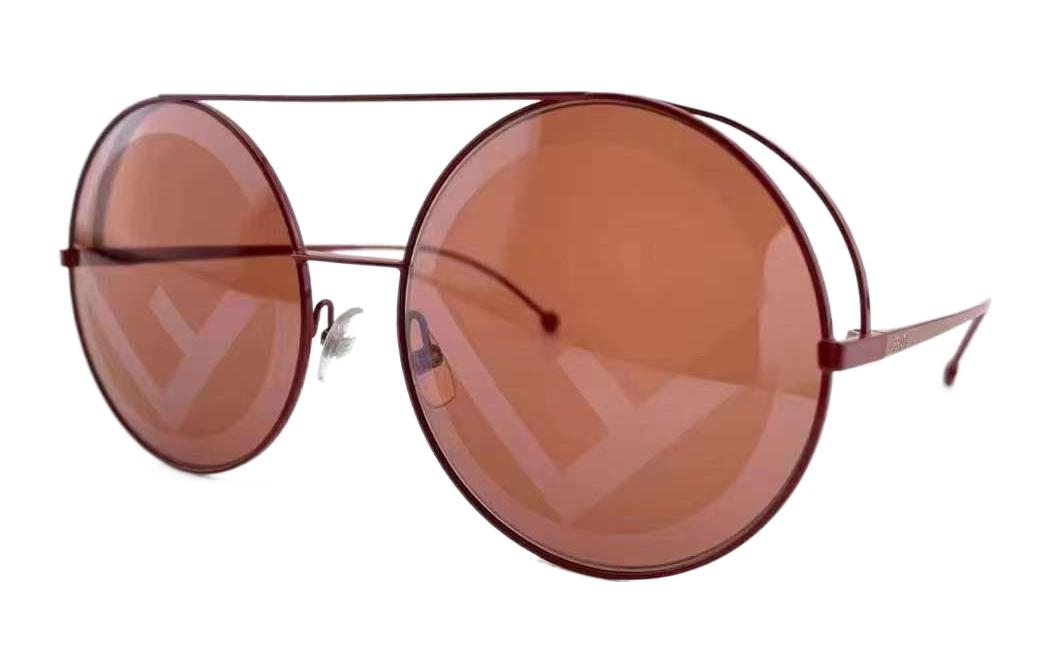

Солнцезащитные очки унисекс с металлической круглой оправой FENDI, красный
