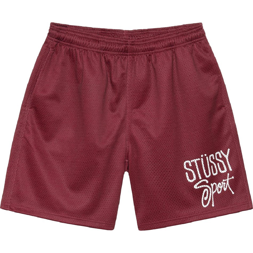 

Шорты Stussy Mesh Short Sport, темно-бордовый