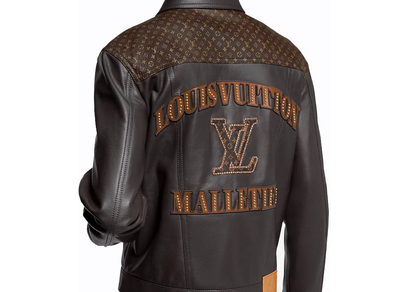 Мужская кожаная куртка с декором Jacket Louis Vuitton, Dark Brown — фото 2