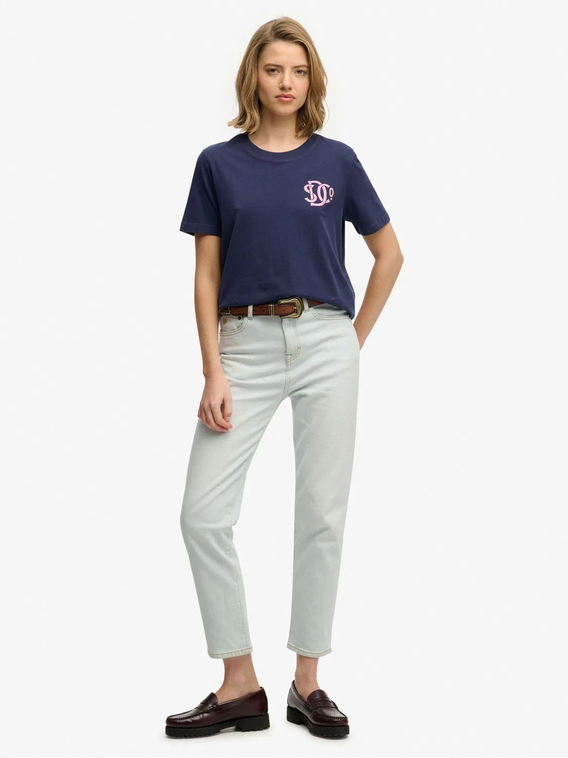 Футболка с вышитым логотипом SD&Co Relaxed Fit Superdry, темно-синий — фото 3