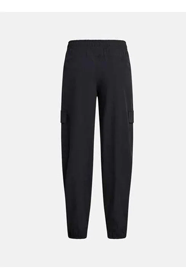 Детские спортивные штаны для девочек с эластичным манжетом Rival Woven Cargo Pa Under Armour, Black — фото 2