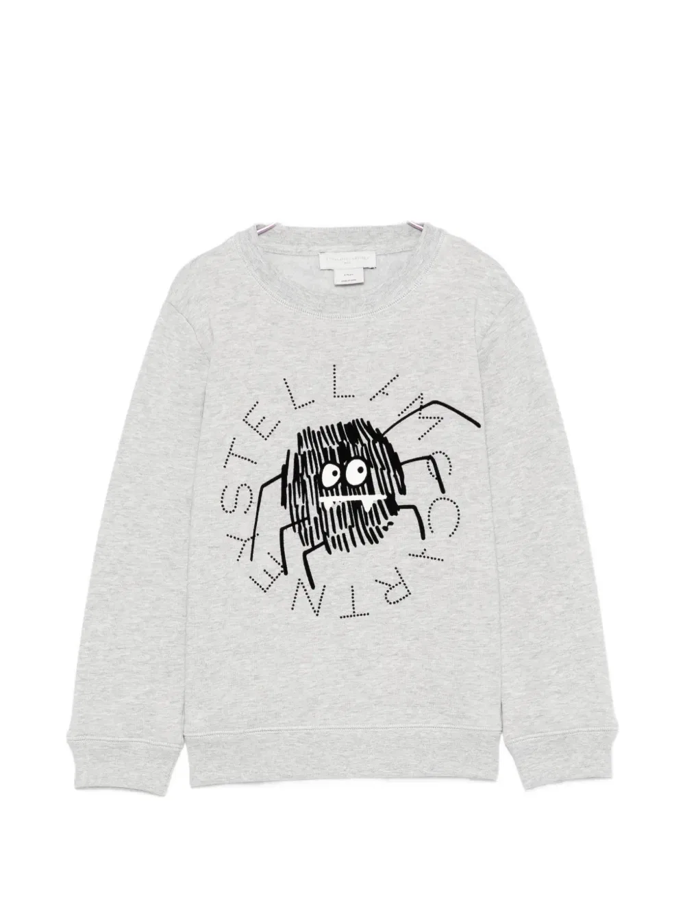 Свитшот с длинными рукавами и принтом паука Stella Mccartney Kids, серый