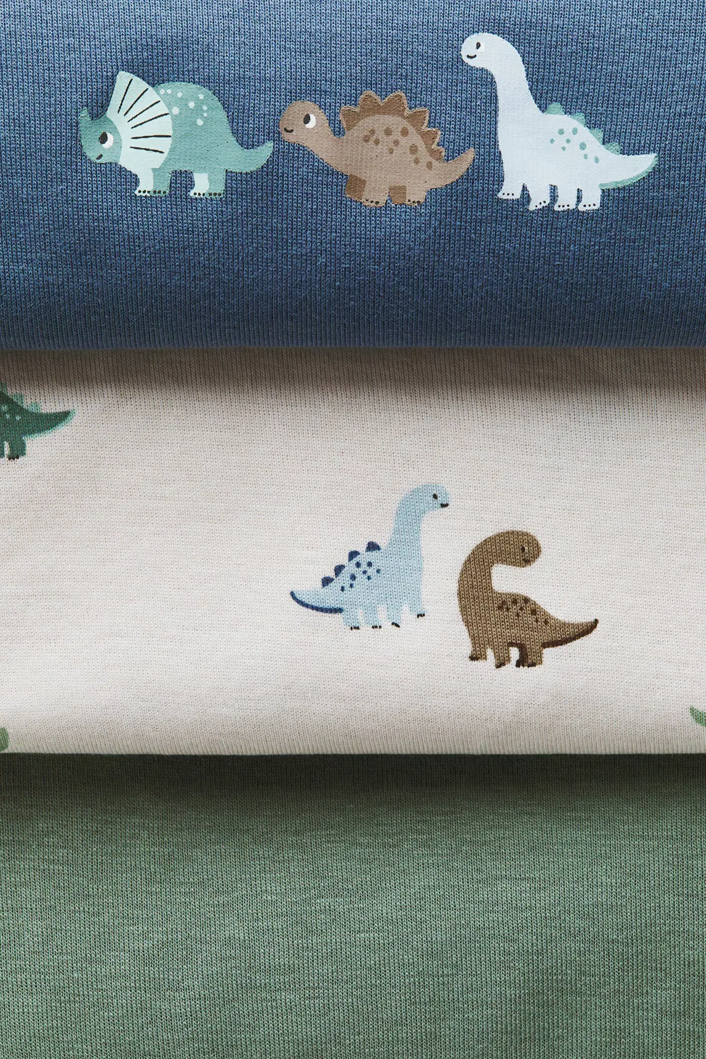 Комплект из 3 хлопковых боди с перекрестной застежкой H&M, Mattblau/Dinosaurier — фото 2