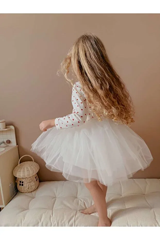 Детское платье для девочек с длинным рукавом Linola Baby Kids, Ecru — фото 2