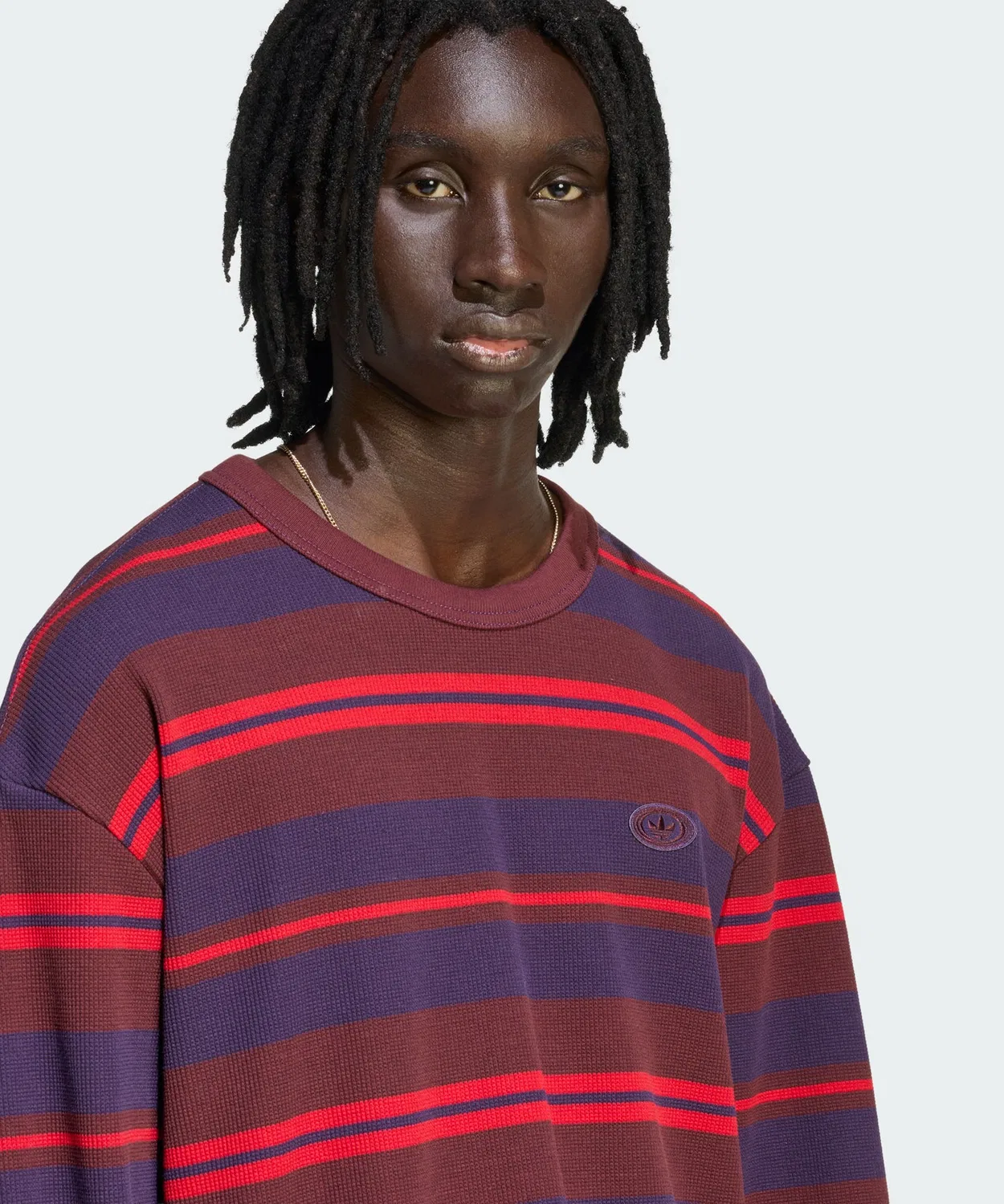 Мужская футболка с длинным рукавомиз вафли, модель 90s Alternative Sports Adidas Originals, Красный — фото 4