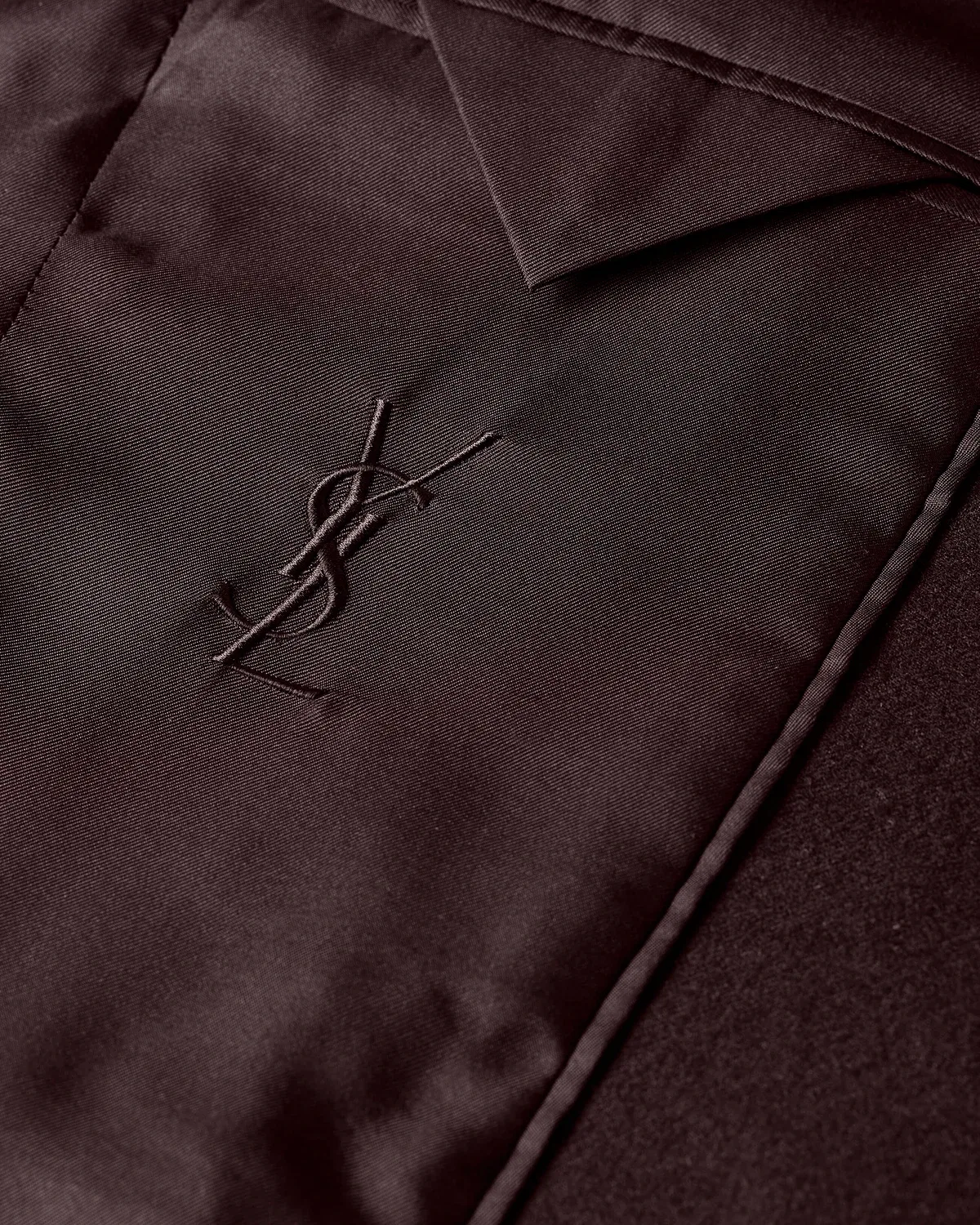 Однобортный пиджак из начесной шерстяной фланели SAINT LAURENT, коричневый — фото 4