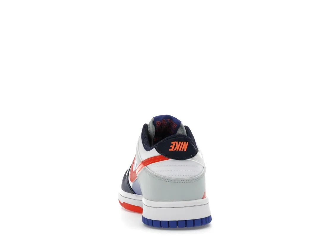Детские кроссовки на шнуровке Nike Dunk Low SE, White/Light Silver/Midnight Navy — фото 4