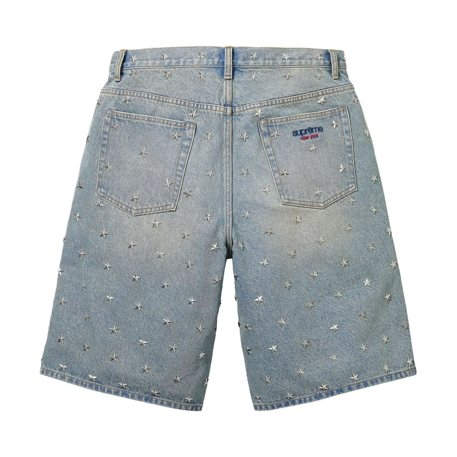 Джинсовые шорты Supreme Stars Studded Baggy Denim Short, синий — фото 2