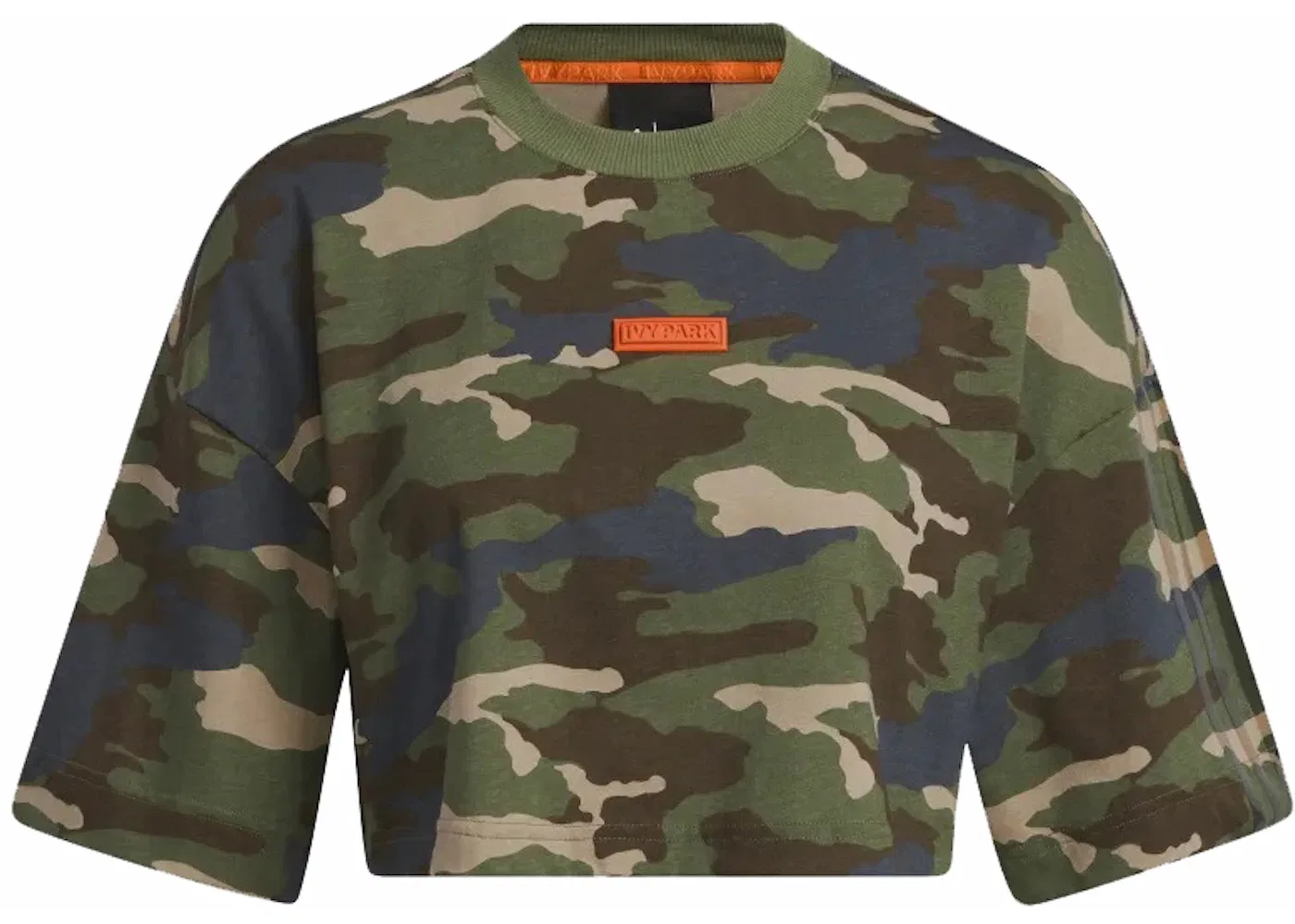 Женская футболка с камуфляжным принтом Adidas Ivy Park Crop Tee, Camo Print