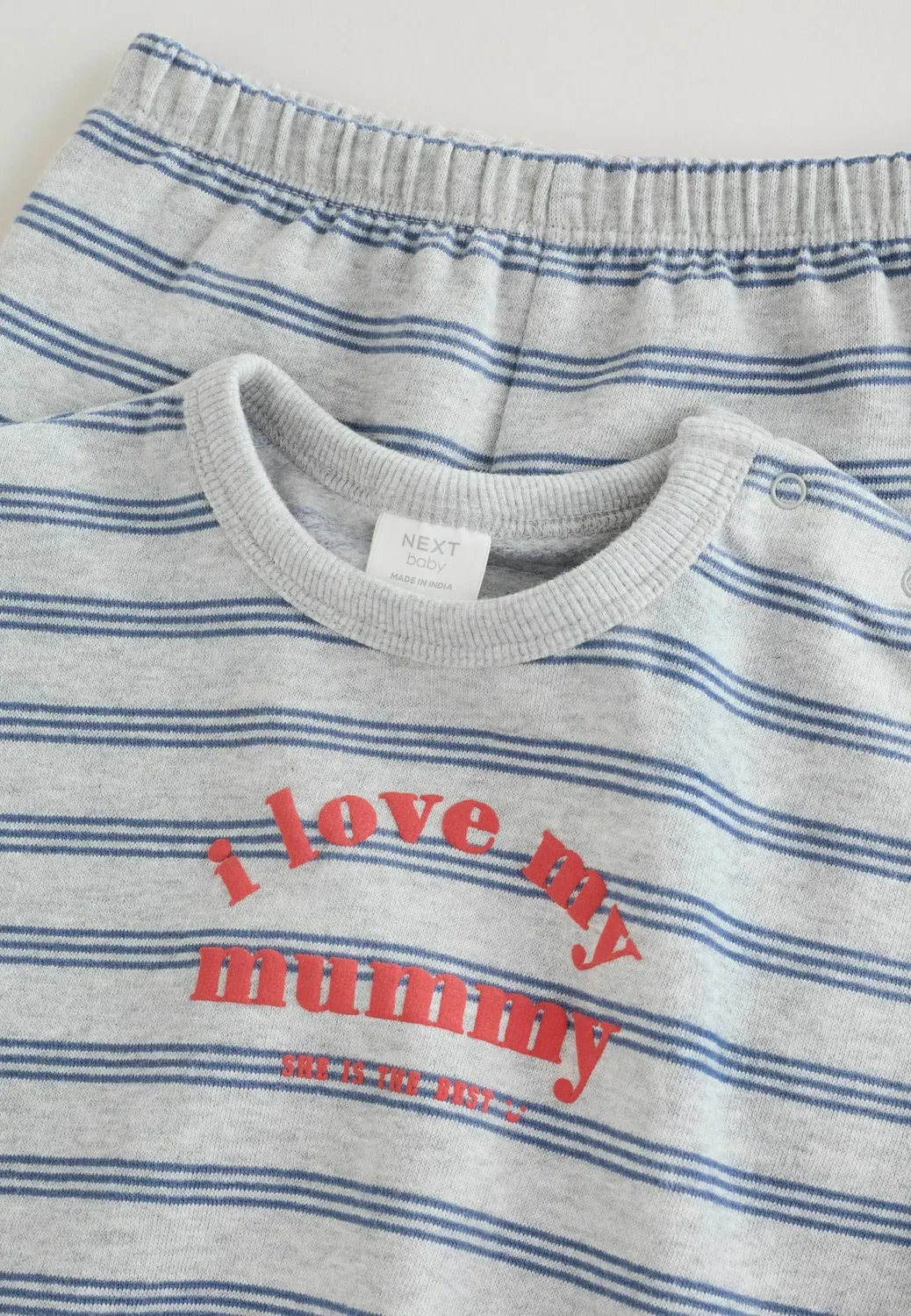 Детский спортивный костюм: толстовка и спортивные штаны Next, I Love My Mummy Grey Blue — фото 4