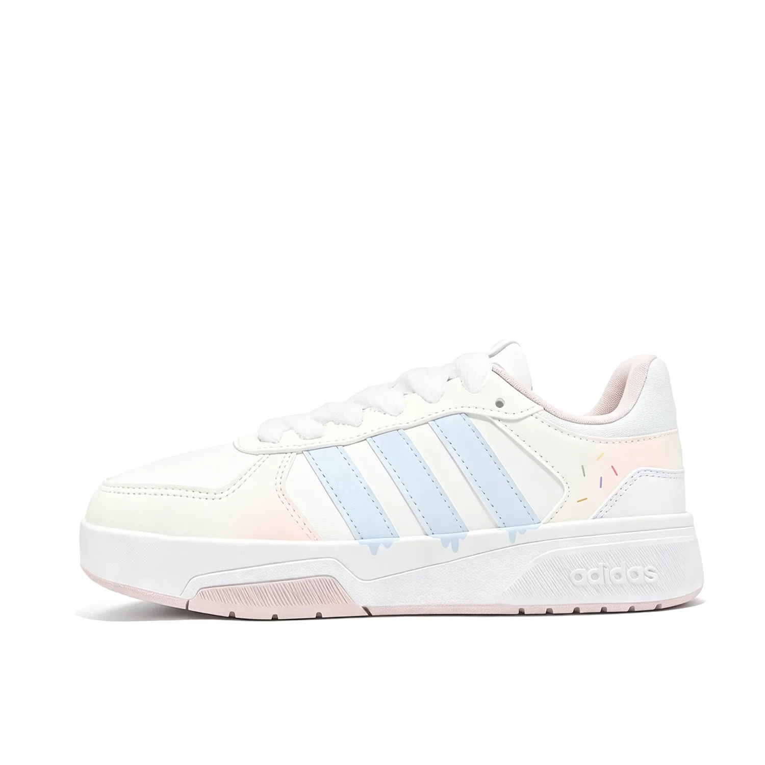 Детские кроссовки скейтбордные с принтом Adidas COURTBEAT, Yellow Blue