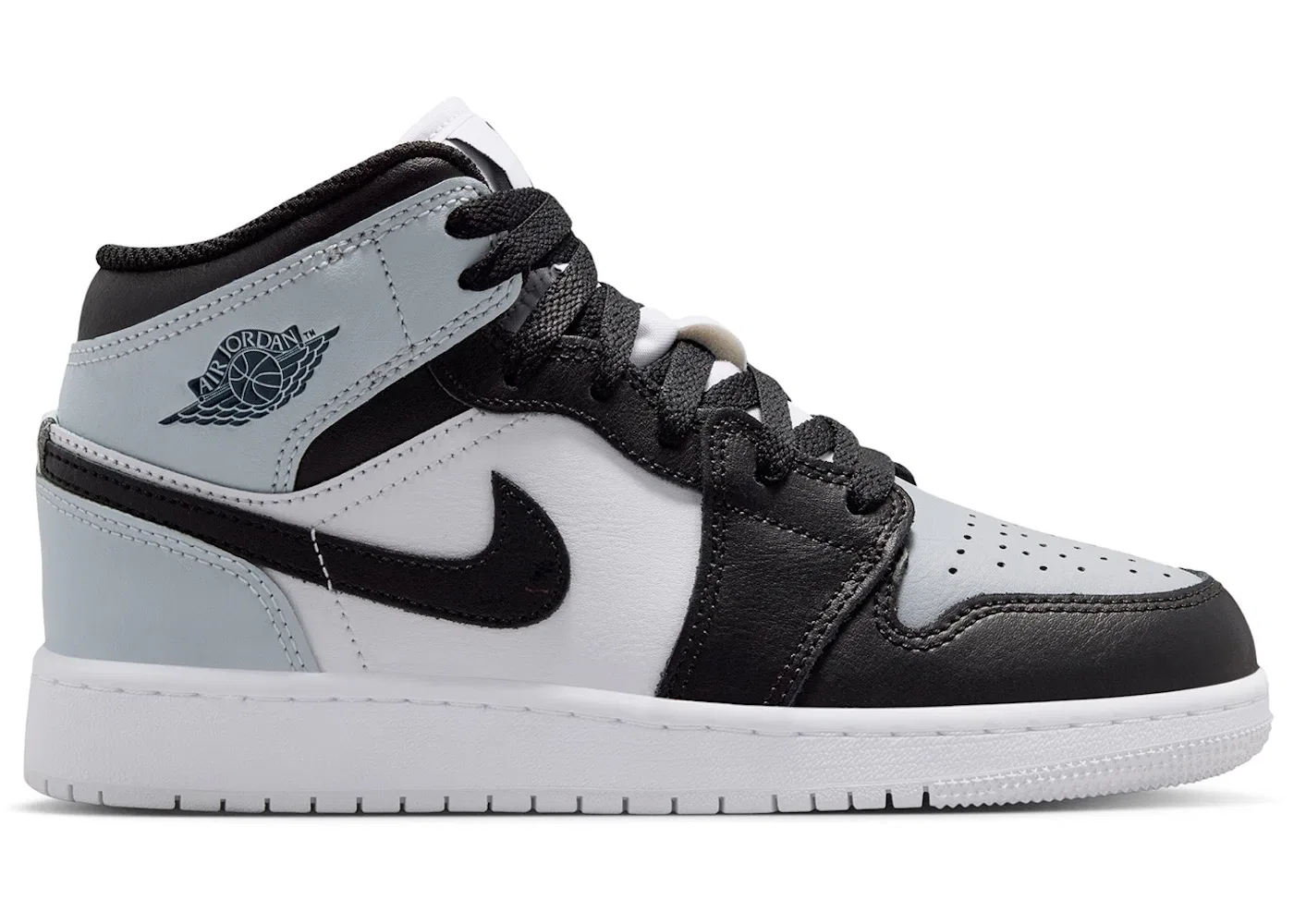 Детские кроссовки с высоким берцем Jordan 1 Mid Jordan, Black/Aura/Squadron Blue/Black