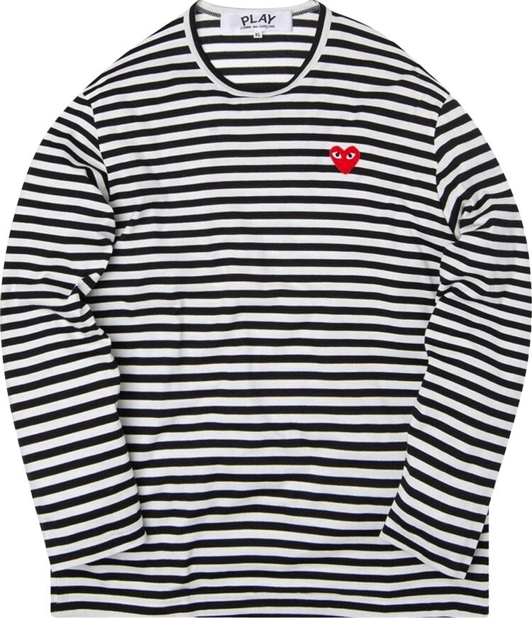 

Футболка Comme des Garçons PLAY Heart Striped T-Shirt 'Black/White', черный