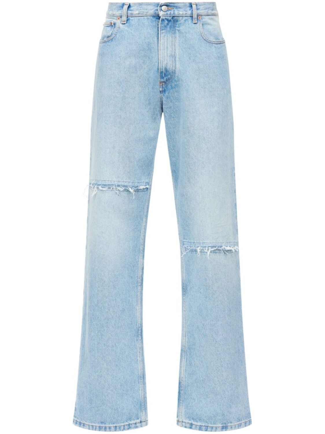 

MM6 Maison Margiela прямые джинсы с эффектом потертости, синий