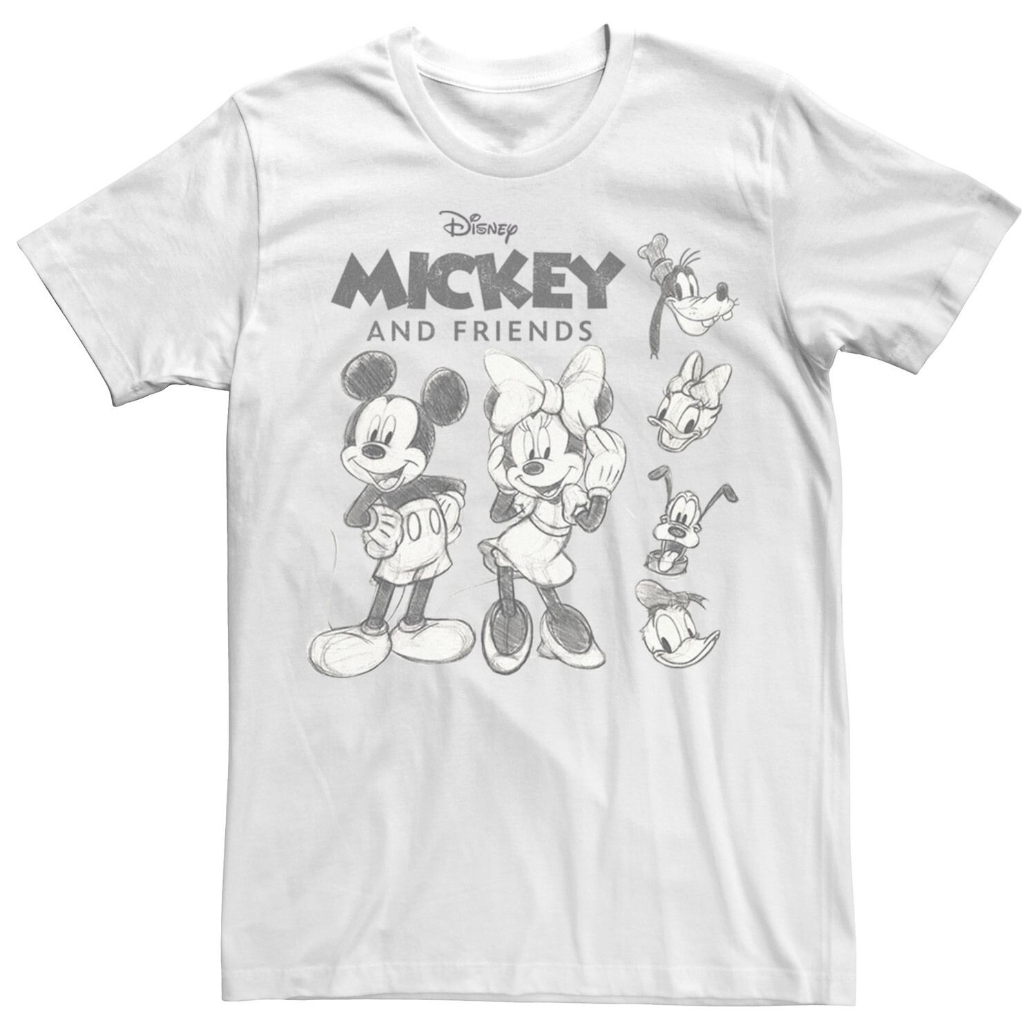 

Мужская футболка с логотипом Disney Mickey and Friends Sketches Licensed Character