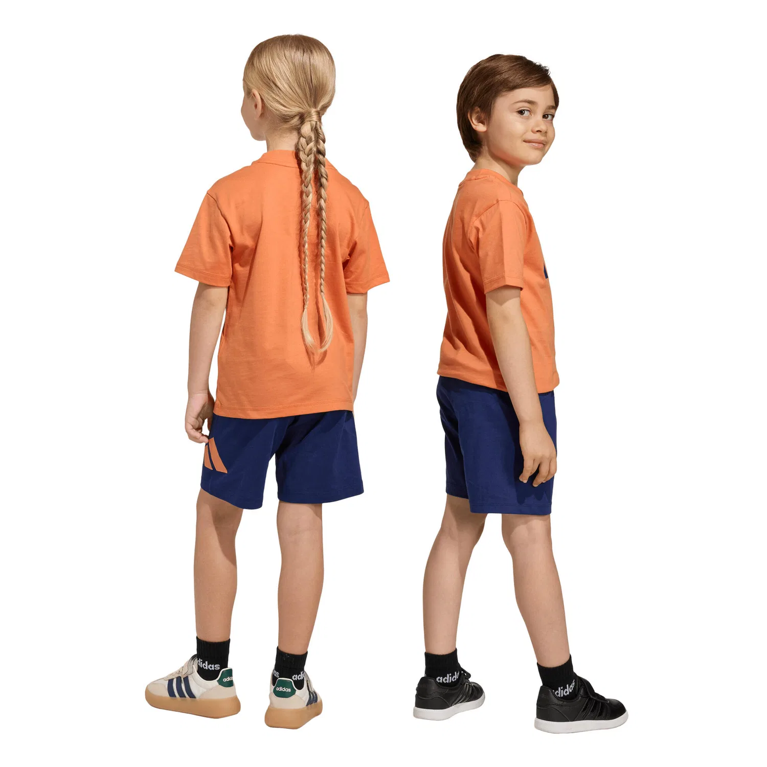 Детский комплект из футболки и шорт с принтом LK BL T-SET Adidas, Mango Navyblau Orange — фото 4