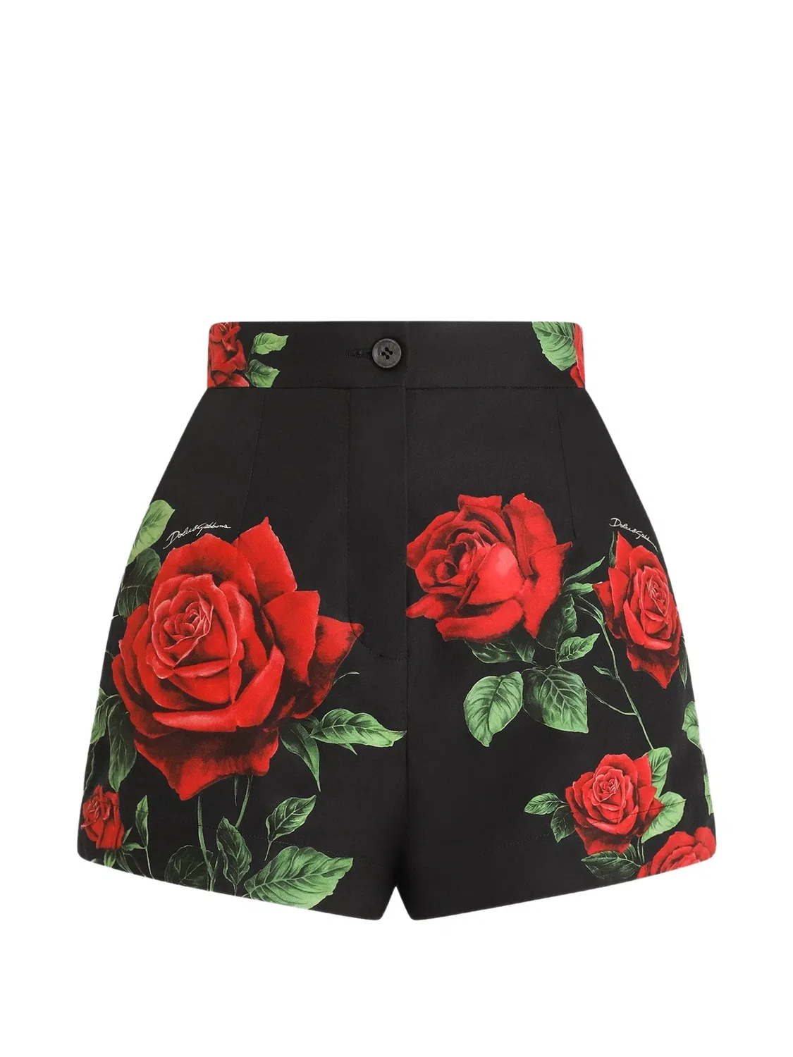 Поплиновые шорты с цветочным принтом Dolce & Gabbana, черный