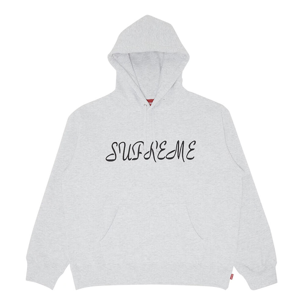 

Толстовка Supreme Script Hooded, пепельно-серый