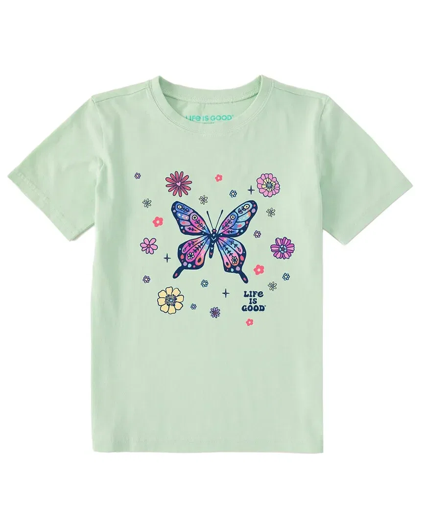 Детская футболка с принтом Life is Good Crusher Life is Good, Sage Green