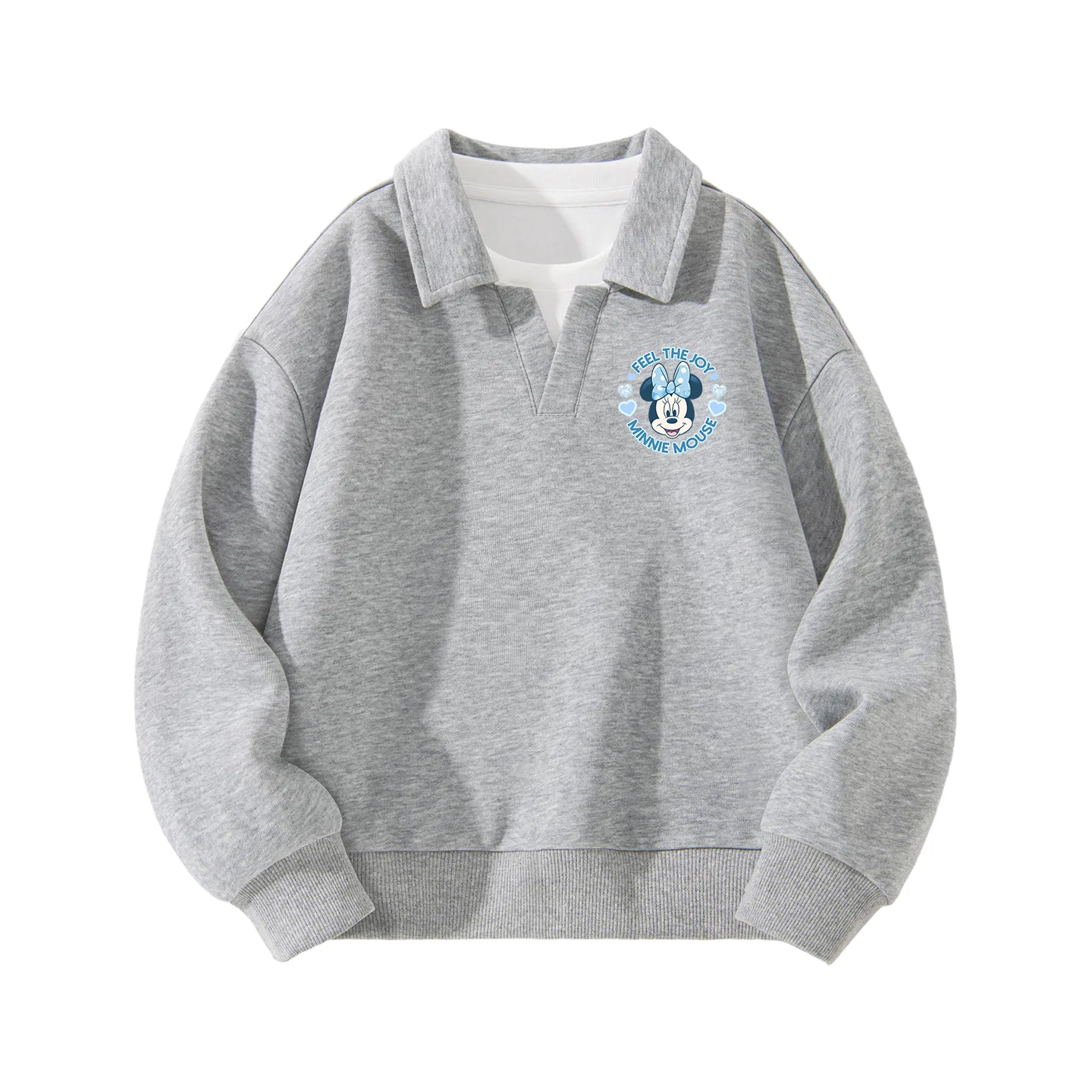 Детская толстовка с поло и принтом Disney, Light Heather Gray