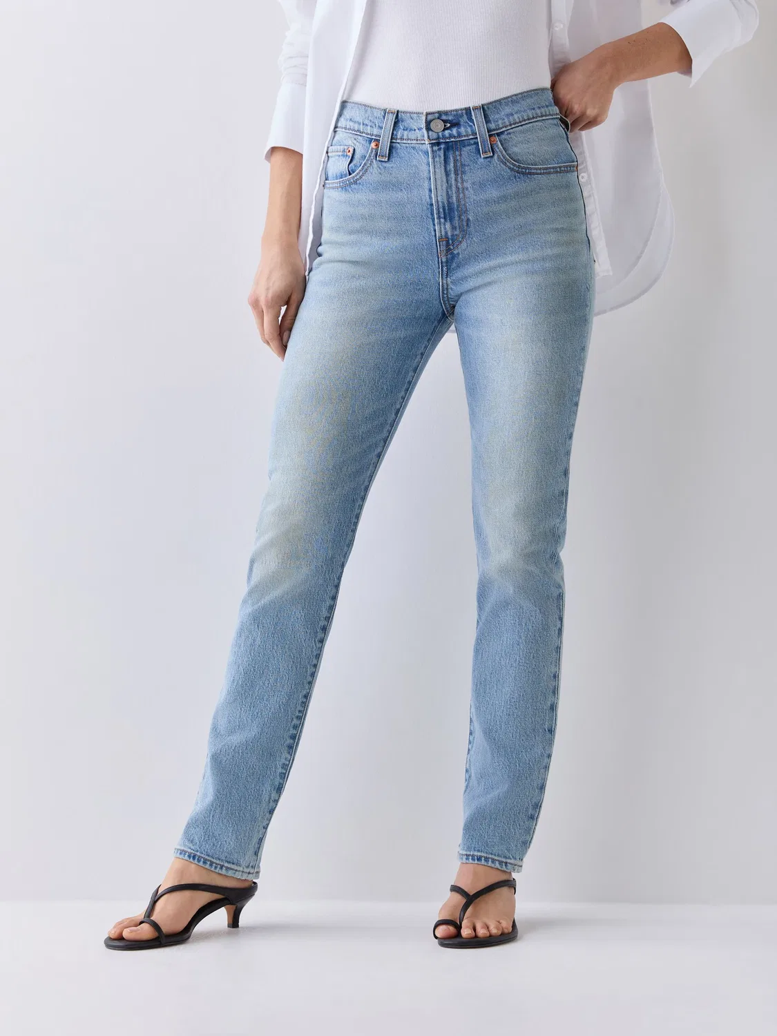 Джинсы Wedgie с высокой посадкой Levi's, Light Blue Denim — фото 2