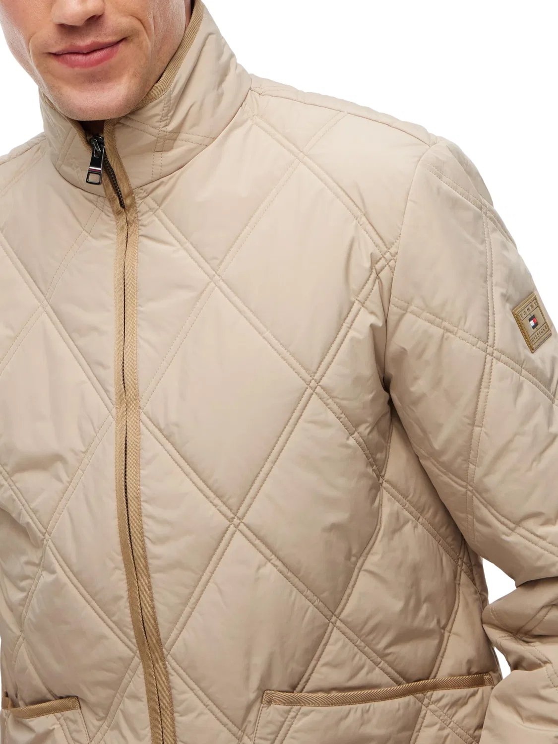 Мужская куртка с британским воротником Tommy Hilfiger, Beige (Batique Khaki) — фото 3