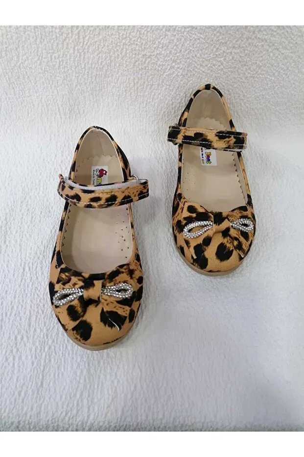 Детские балетки для девочек с принтом Özgür Kids, Brown Leopard