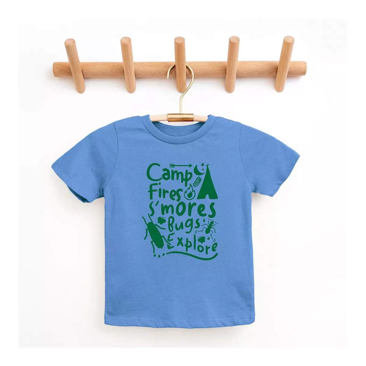 Детская футболка с принтом Camp Fire S'mores The Juniper Shop, Columbia Blue