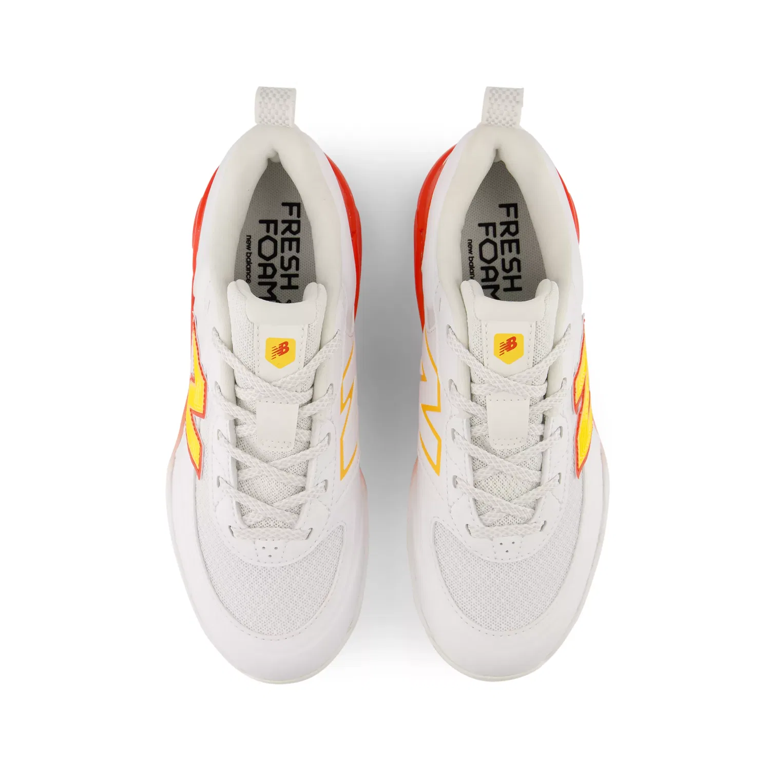 Детские бутсы для софтбола с сетчатым верхом Velo v5 New Balance, White with Satsuma Orange — фото 4