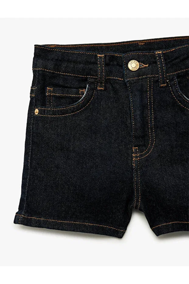 Детские шорты для девочек джинсовые Cotton Denim Dark Indigo Koton, Dark Indigo — фото 3