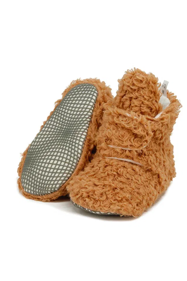 Детские тапочки для девочек с принтом Non-Slip sole ilkadım home booties Ella Bonna, Brown