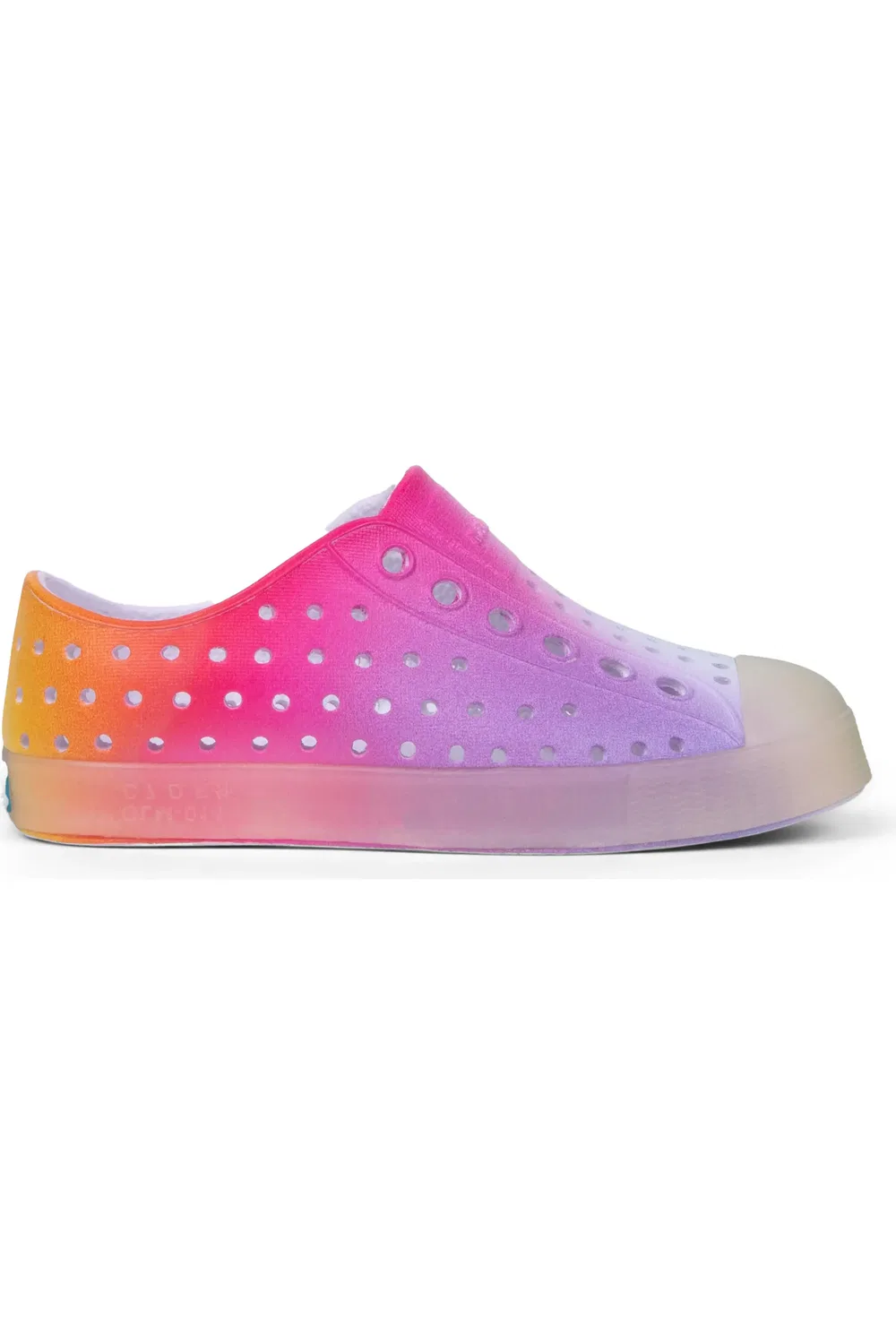 Детские кеды водонепроницаемые slip-on Jefferson Native Shoes, White/Rainbow Spray — фото 3