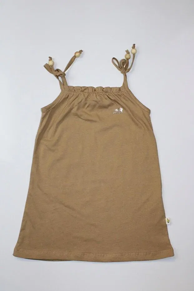 Детское платье для девочек хлопковое Organic Girl Child Milk & Muffin, Beige — фото 2