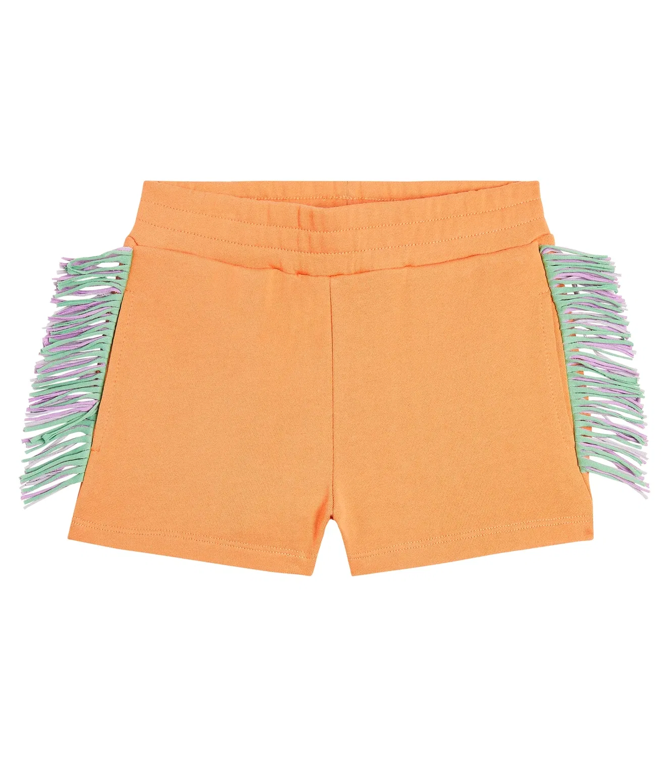Шорты хлопковые с бахромой Stella Mccartney Kids, оранжевый