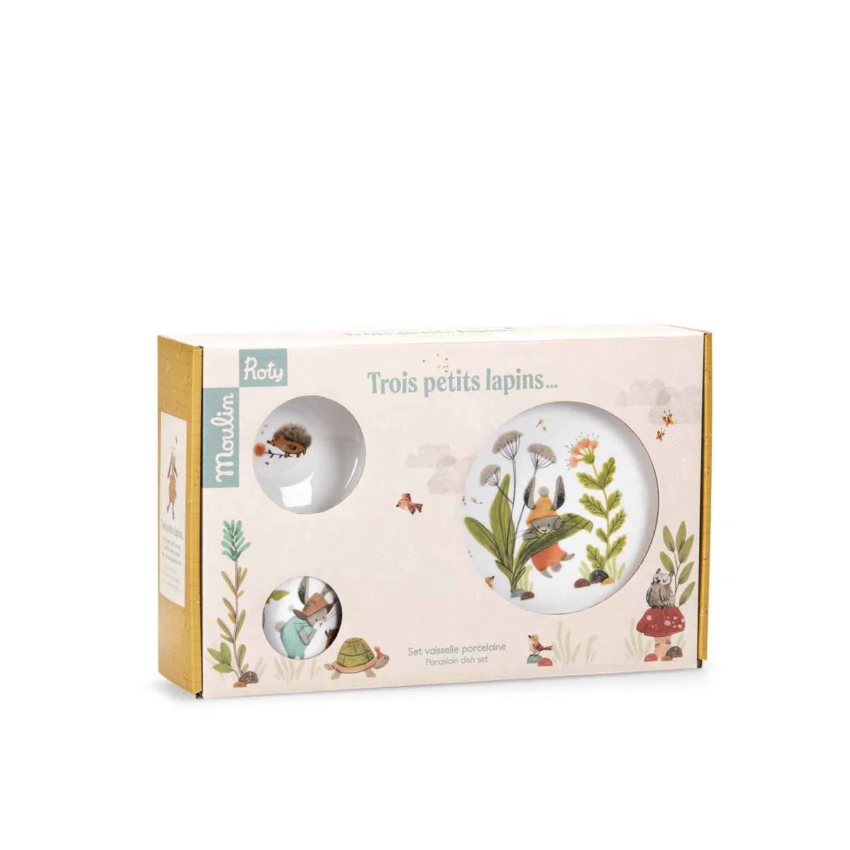 Детский набор посуды 3 предмета TRZY MAŁE KRÓLIKI Moulin Roty, Multicolor