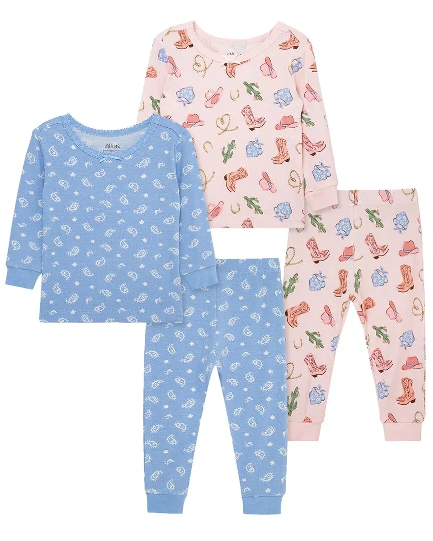 Детский комплект пижамы из бамбука Little Me Cowgirl, розовый