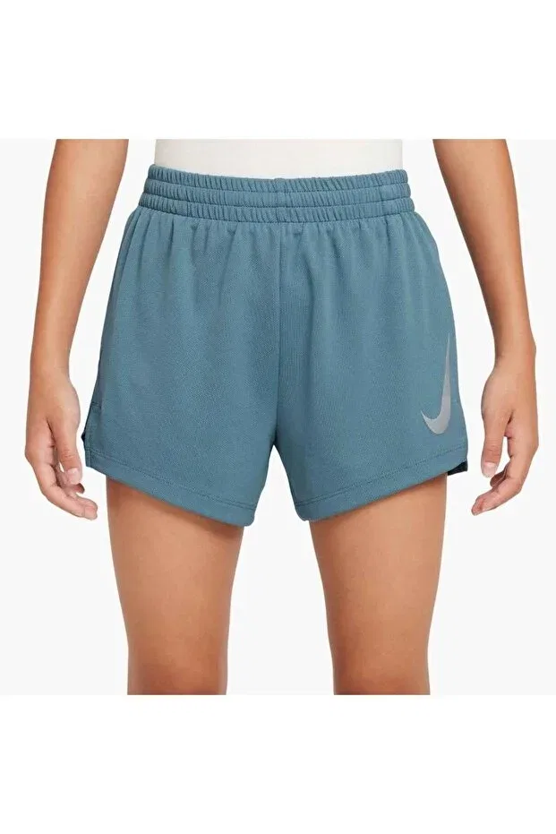 Детские шорты для девочек спортивные с регулируемым поясом Nike, Turquoise — фото 4