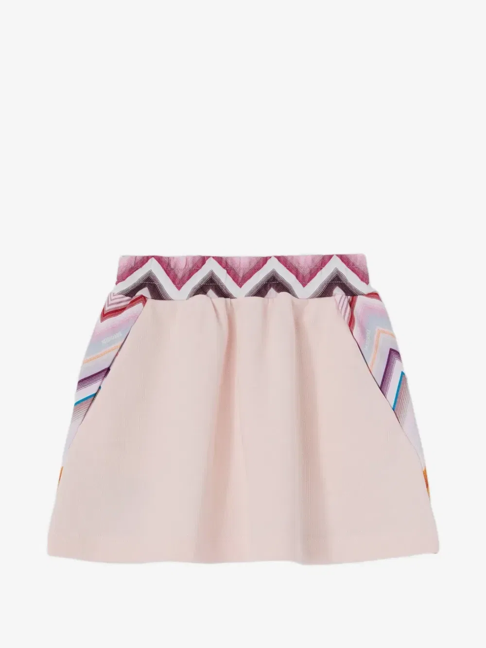 Юбка с принтом в виде зигзага на резинке Missoni Kids, розовый