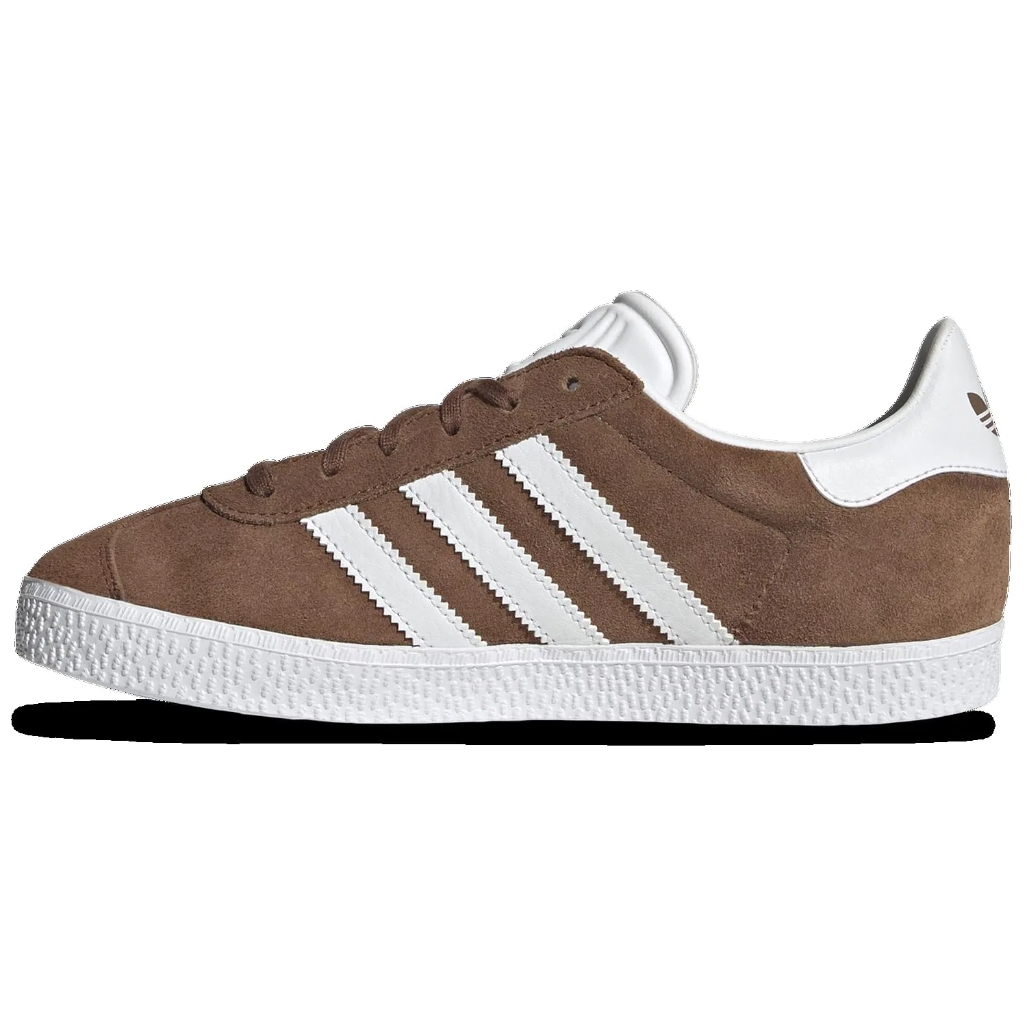 Детские кроссовки для мальчиков с замшевым верхом Adidas Gazelle, Dark Brown White — фото 2