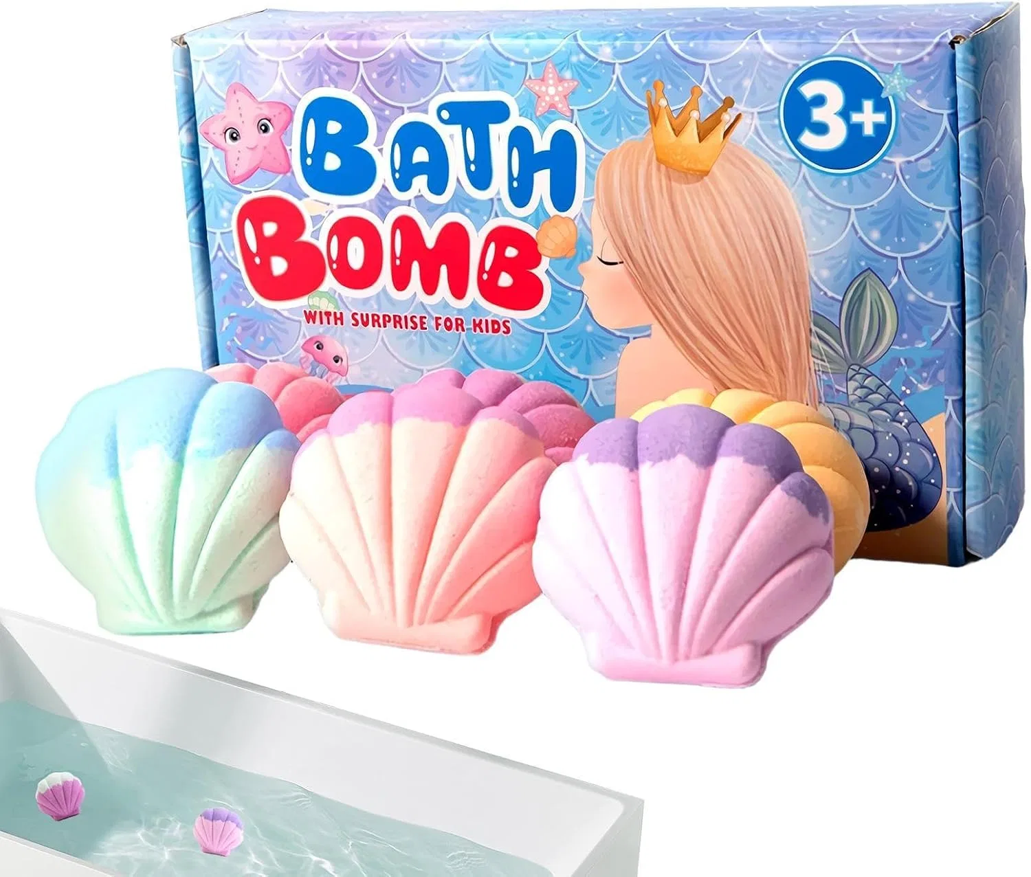 Пена для ванны с игрушкой Conch Shape, ароматические солевые шары, Generic, 6 шт, 110 г