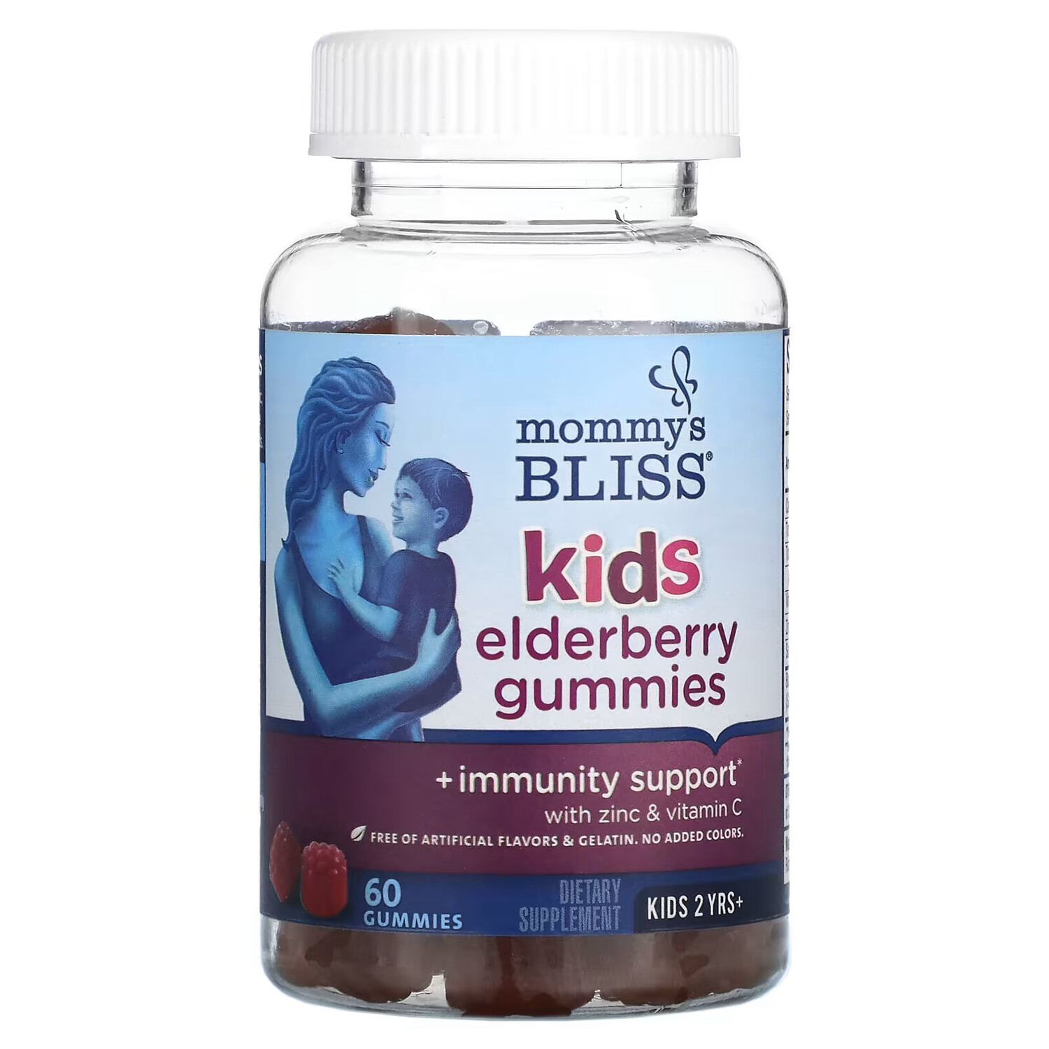 

Mommy's Bliss, Kids, жевательные таблетки с бузиной для детей, поддержка иммунитета, 60 жевательных таблеток