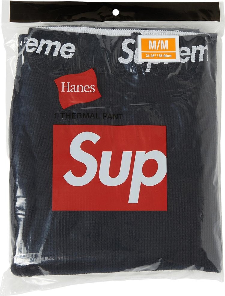 

Брюки Supreme x Hanes Thermal Pant (1 Pack) 'Black', черный